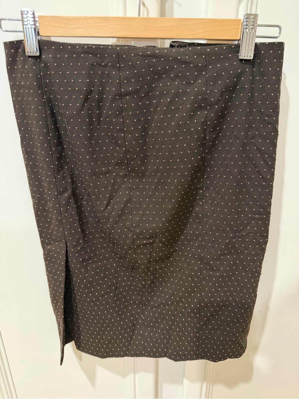 bebe Black Pencil Skirt with White Polka Dots